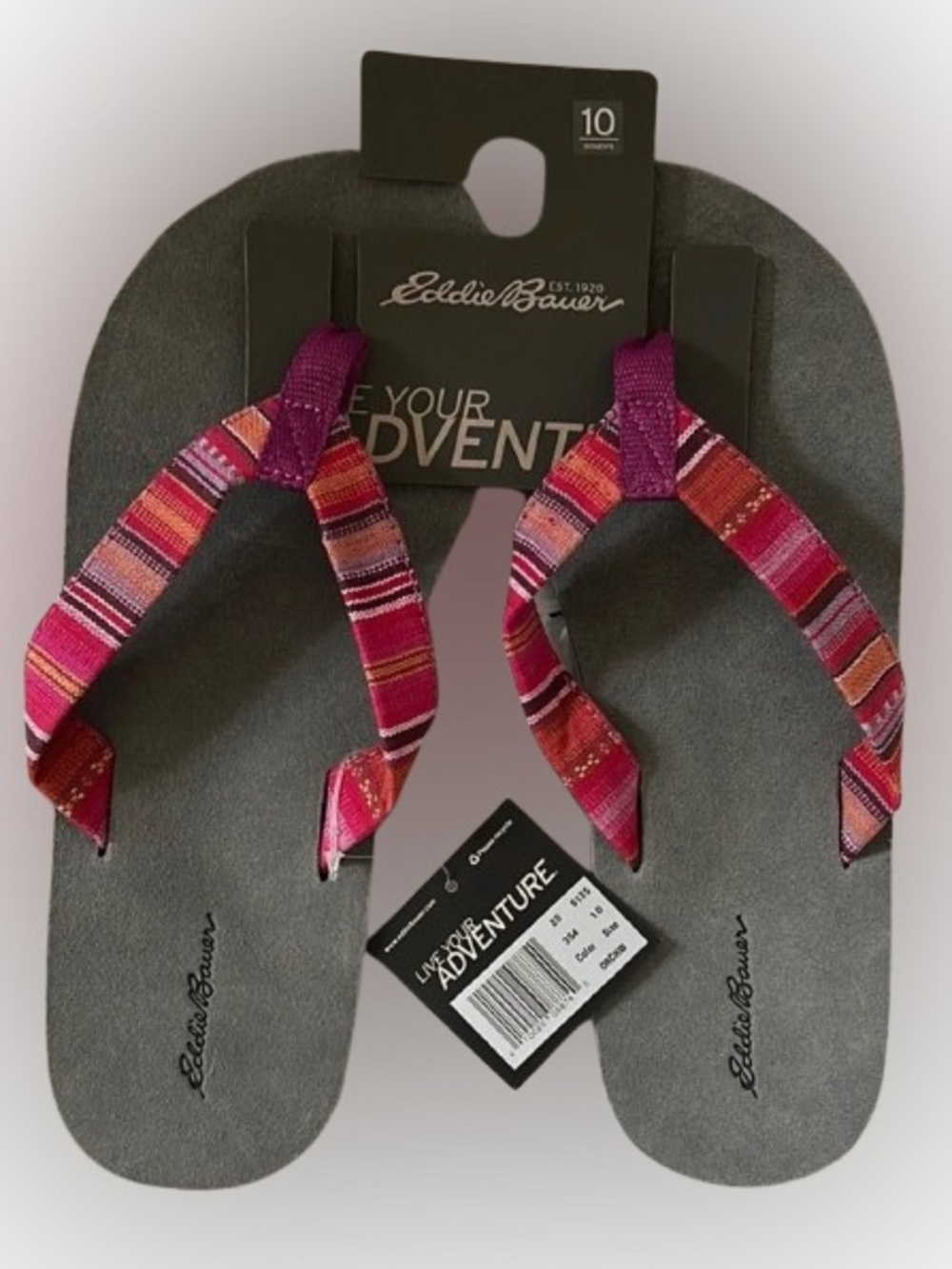 Eddie Bauer Women's Flip Flops Size 10 NEW Multicolor Strap Comfort Sandals
